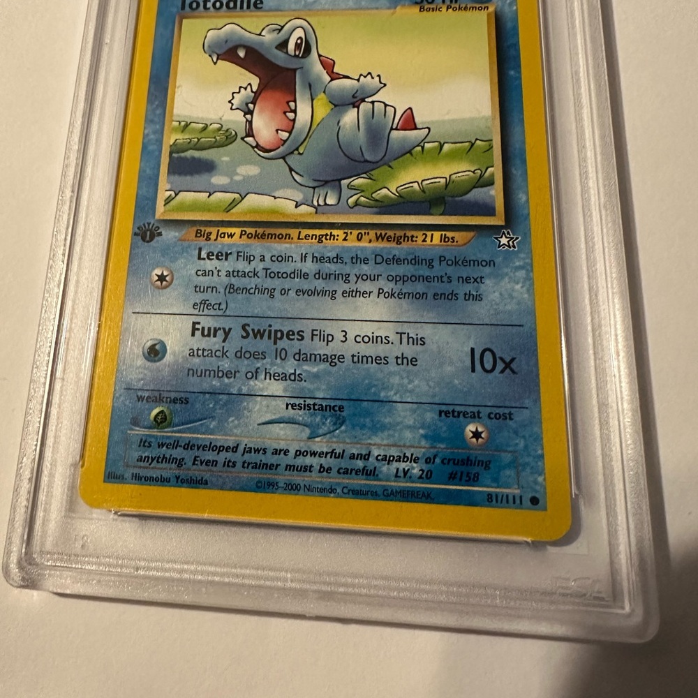 PSA 9 2000 Pokémon Neo Genesis Totodile 1st Edition Card - Picture 3 of 5